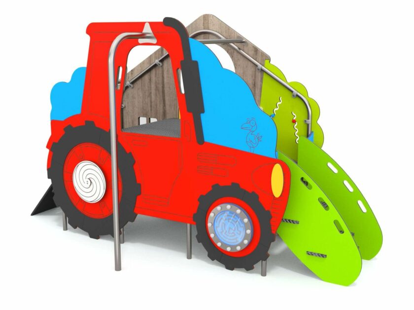 Traktor og låve