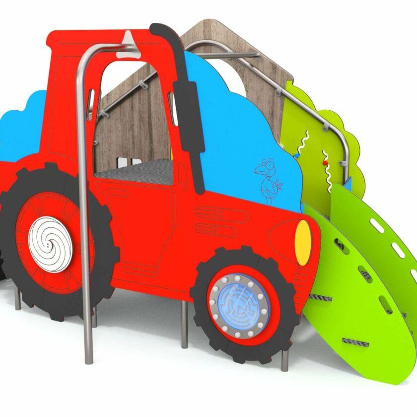 Traktor og låve