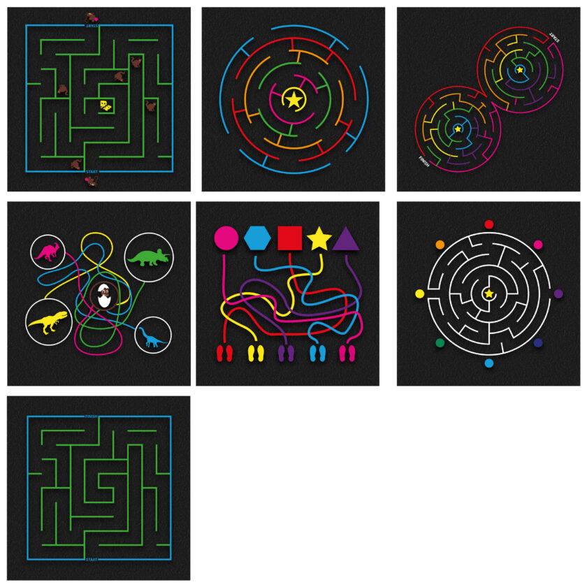Asfaltsdekor Labyrinter